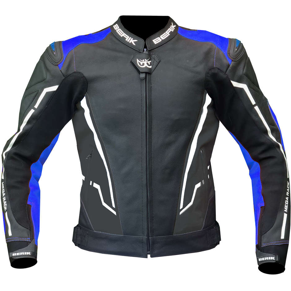 Berik 2.0 Technical Motorcycle Jacket in Leather LJ 181334-B Racing Black Blue