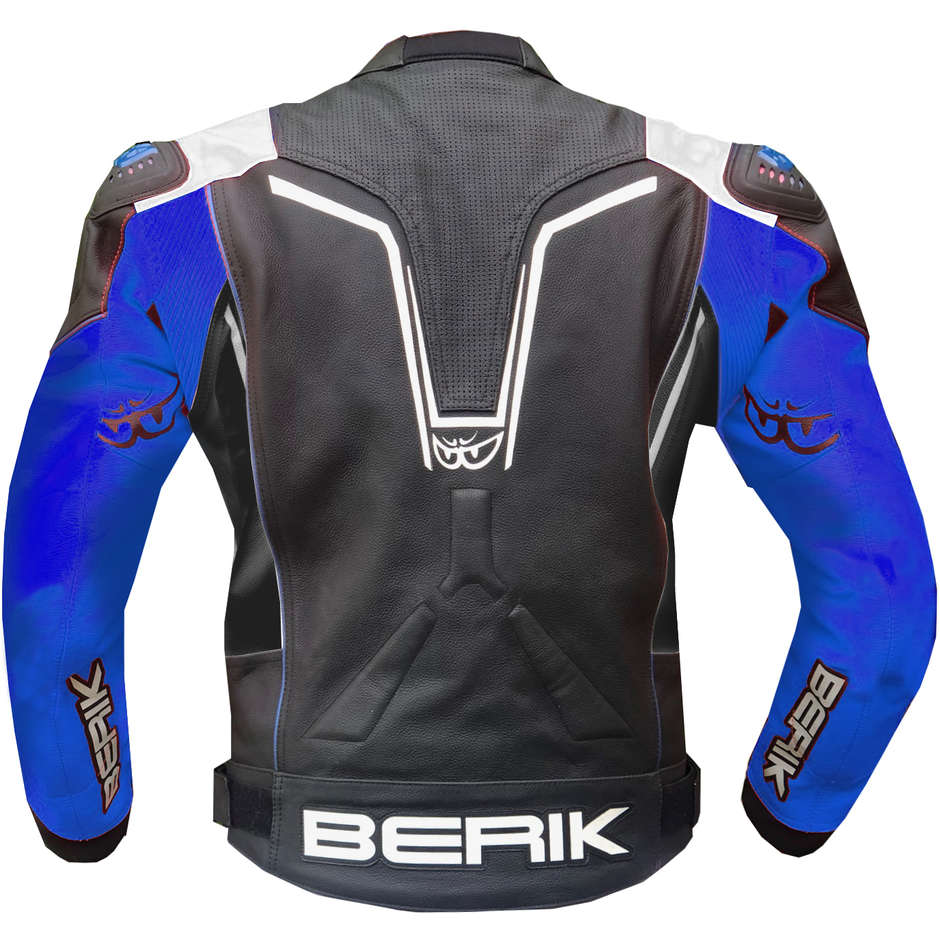 Berik 2.0 Technical Motorcycle Jacket in Leather LJ 181334-B Racing Black Blue