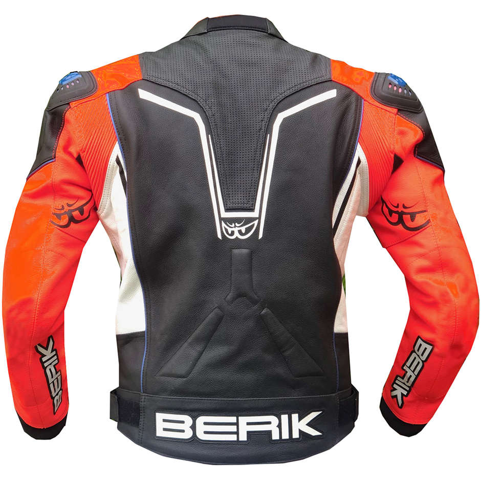 Berik 2.0 Technical Motorcycle Jacket in Leather LJ 181334-B Racing Black Red White