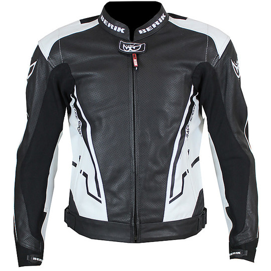 Berik 2.0 Technical Motorcycle Jacket in Leather LJ 181334 Sport Black White