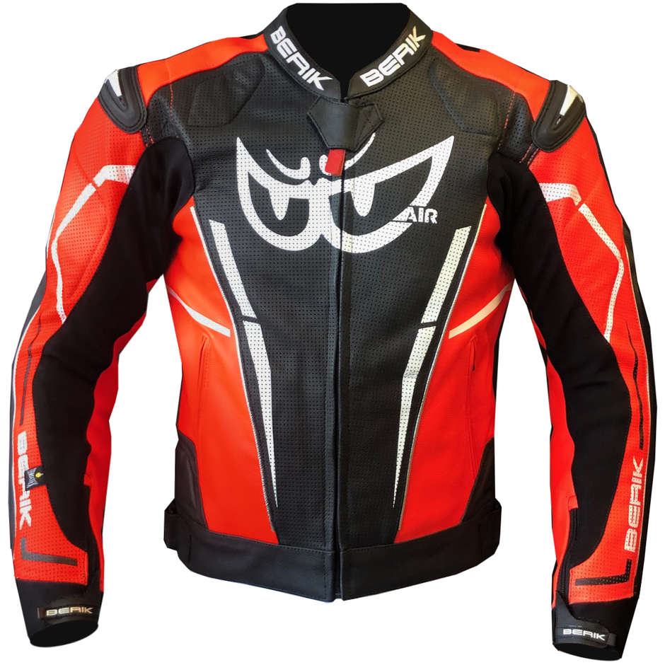 Berik 2.0 Technical Motorcycle Jacket in Perforated Leather LJ 191317 Air Black White Red
