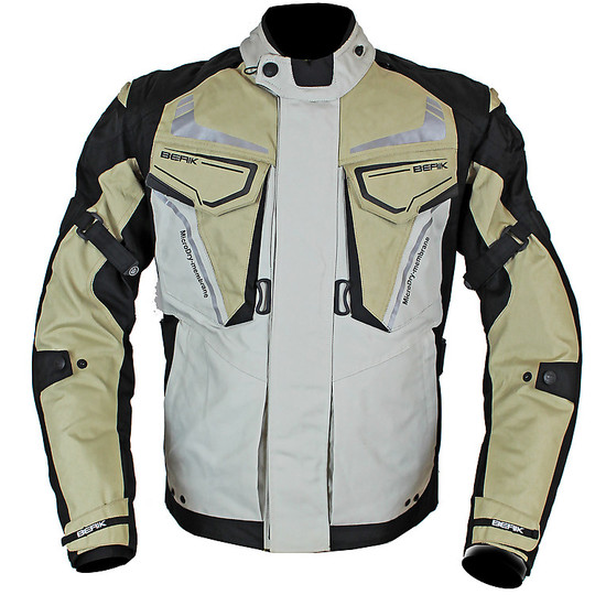 Berik 2.0 Technical Motorcycle Jacket NJ-183320 Raincoat White Black Sand