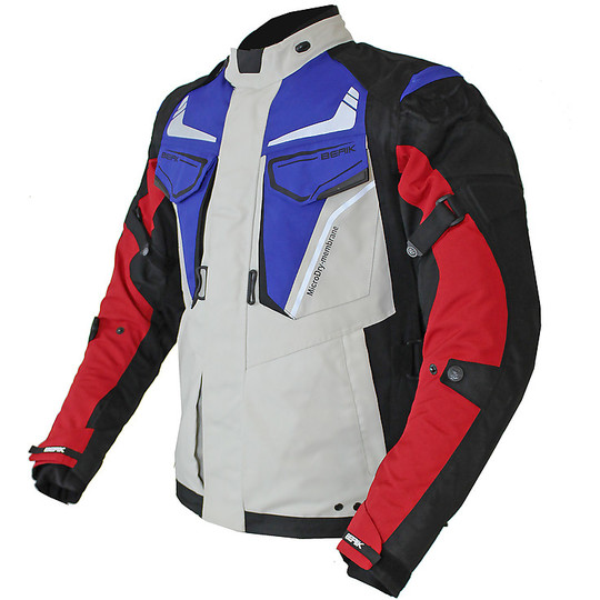 Berik 2.0 Technical Motorcycle Jacket NJ-183320 Raincoat White Blue Red