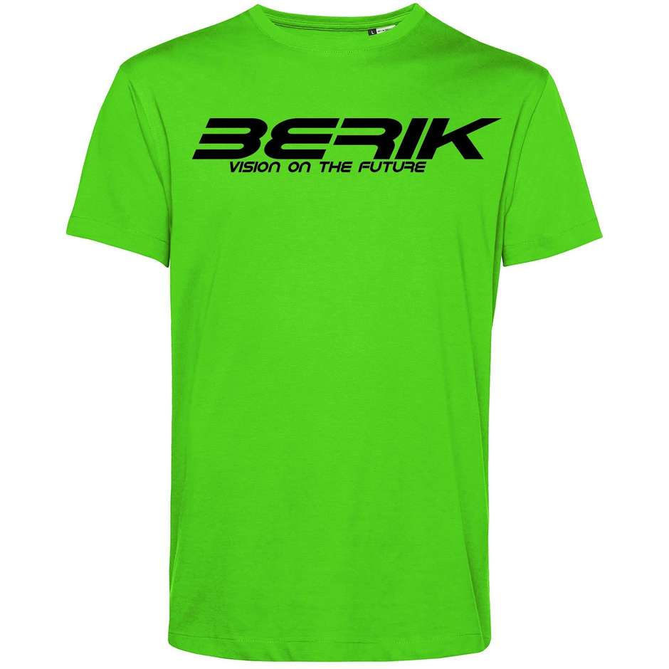 Berik 2.0 TEE Crewneck T-Shirt In Acid Green Organic Cotton Black Written