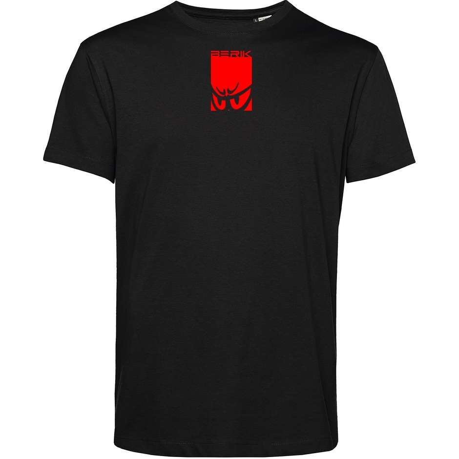 Berik 2.0 TEE Crewneck T-Shirt In Organic Cotton Black Red Logo