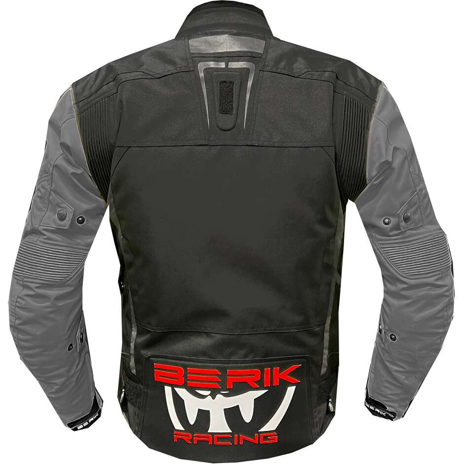 Berik 2.0 Urban Microdry Technical Motorcycle Jacket with Black Gray Power Race