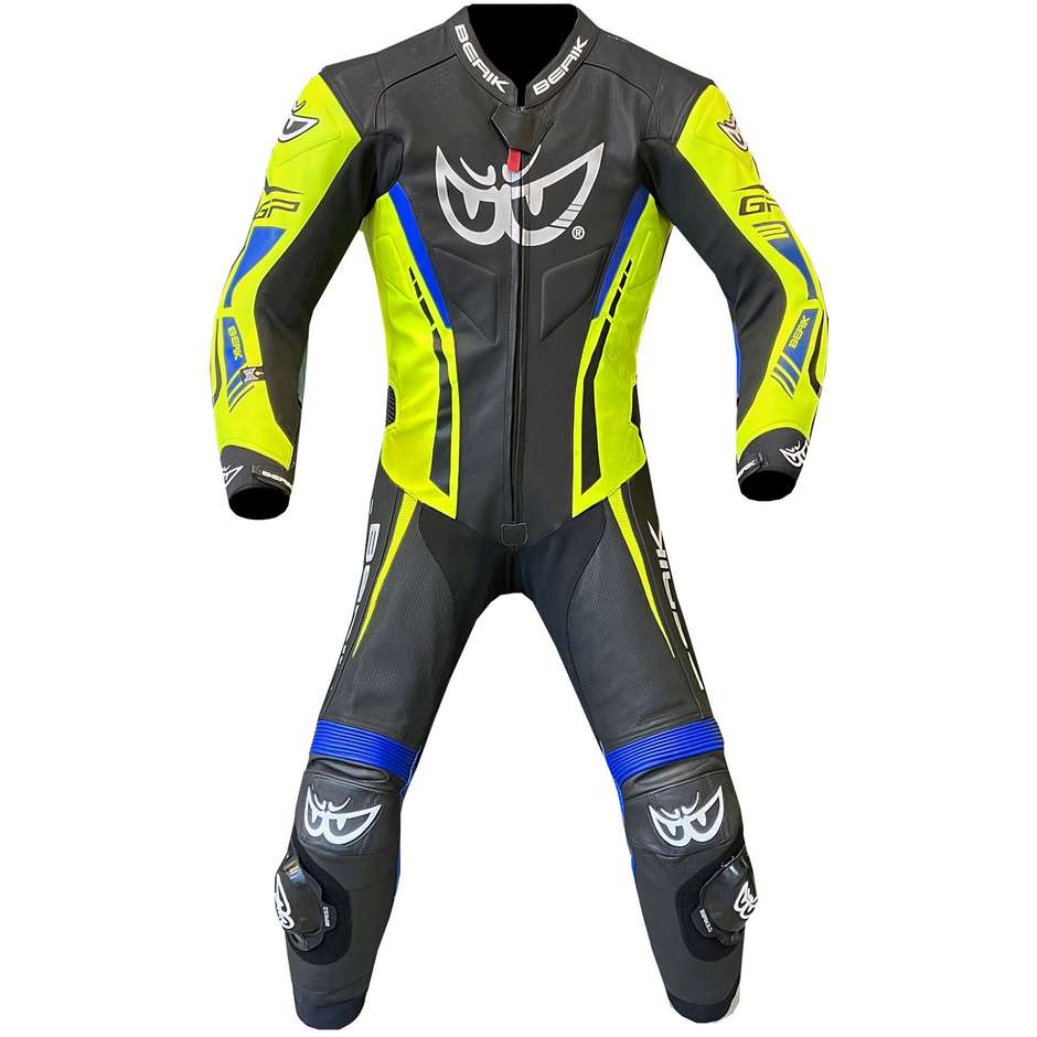 Berik 2.0 Whole Leather Motorcycle Suit Ls1-181327-BK Monza 2 Monza Black Blue Yellow Fluo 