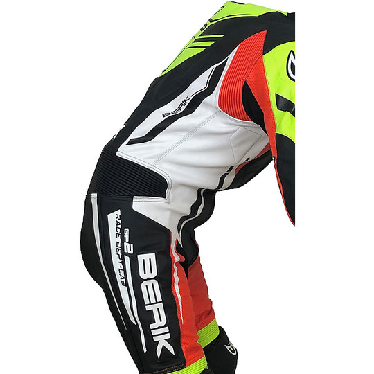Berik 2.0 Whole Leather Professional Motorcycle Suit Ls1-181327-BK Black Red Fluo Yellow