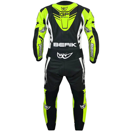 Berik 2.0 Whole Leather Professional Motorcycle Suit Ls1-181327-BK Black White Yellow Fluo