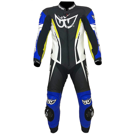 Berik 2.0 Whole Leather Professional Motorcycle Suit Ls1-181327-BK Blue Yamaha Yellow Fluo