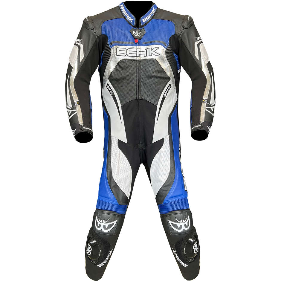 Berik 2.0 Whole Leather Professional Motorcycle Suit Ls1-9057 BK Black Blue Silver