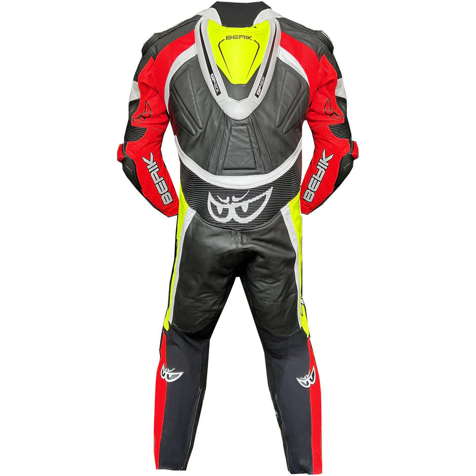 Berik 2.0 Whole Leather Professional Motorcycle Suit Ls1-9057 BK Black Yellow Fluo Red White