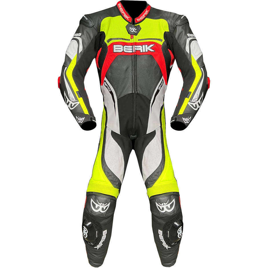 Berik 2.0 Whole Leather Professional Motorcycle Suit Ls1-9057 BK Black Yellow Fluo Red White