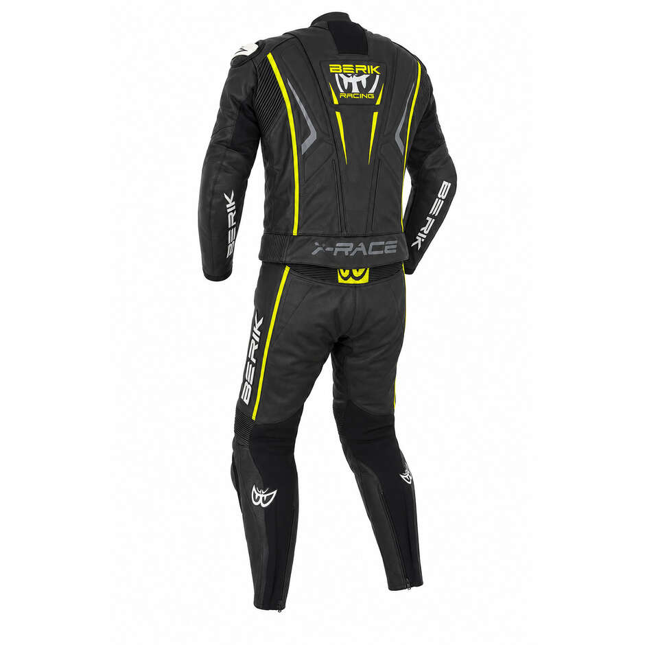 Berik 2.0 X-Race 2PCS Teilbarer Motorradanzug Schwarz Gelb Fluo