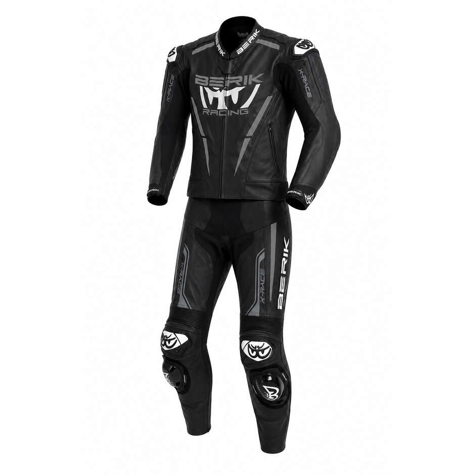 Berik 2.0 X-Race 2PCS Teilbarer Motorradanzug Schwarz grey