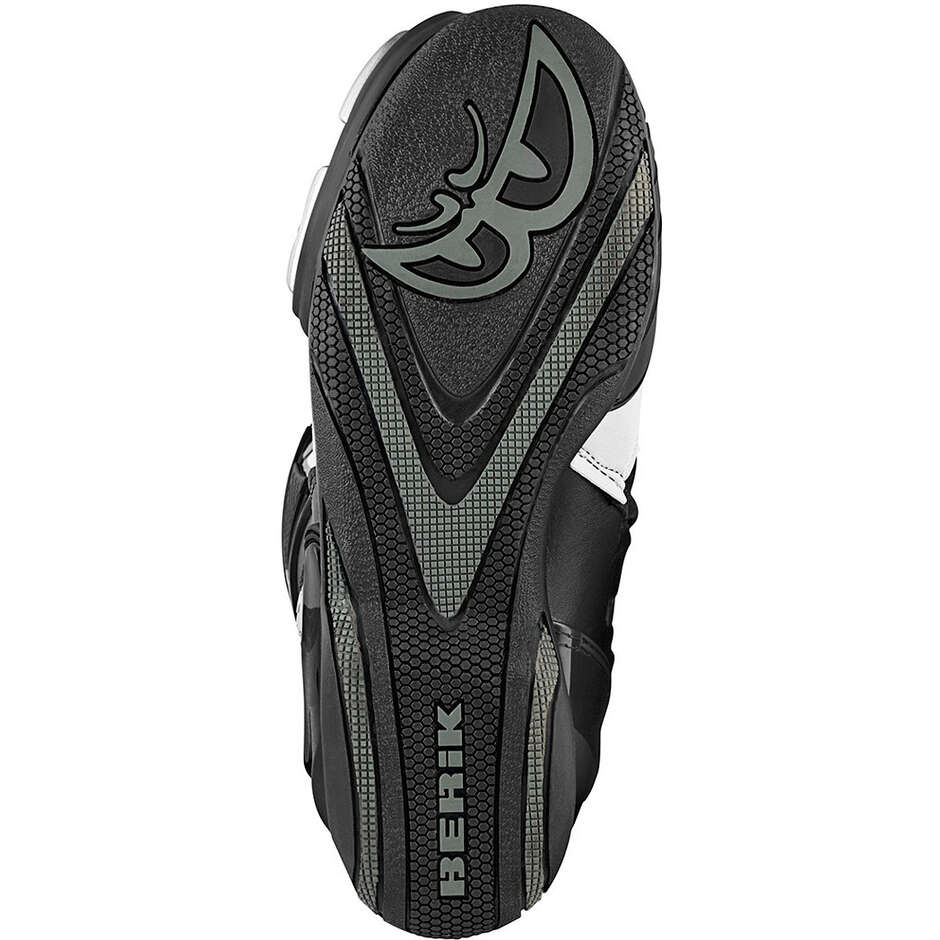 Berik Donington 1563-BK Schwarz-Weiß Racing Motorradstiefel