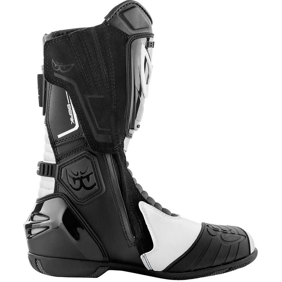 Berik Donington 1563-BK Schwarz-Weiß Racing Motorradstiefel