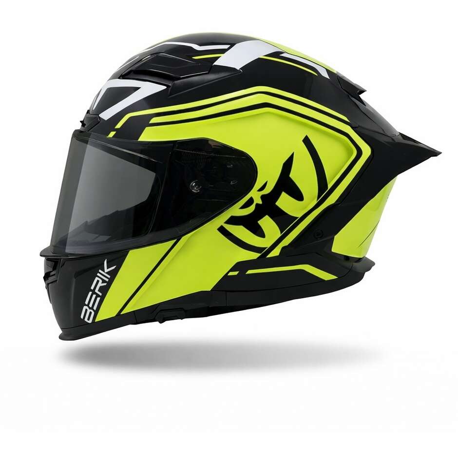 Berik FF871 Racing Full Face Motorcycle Helmet Black Fluorescent Yellow