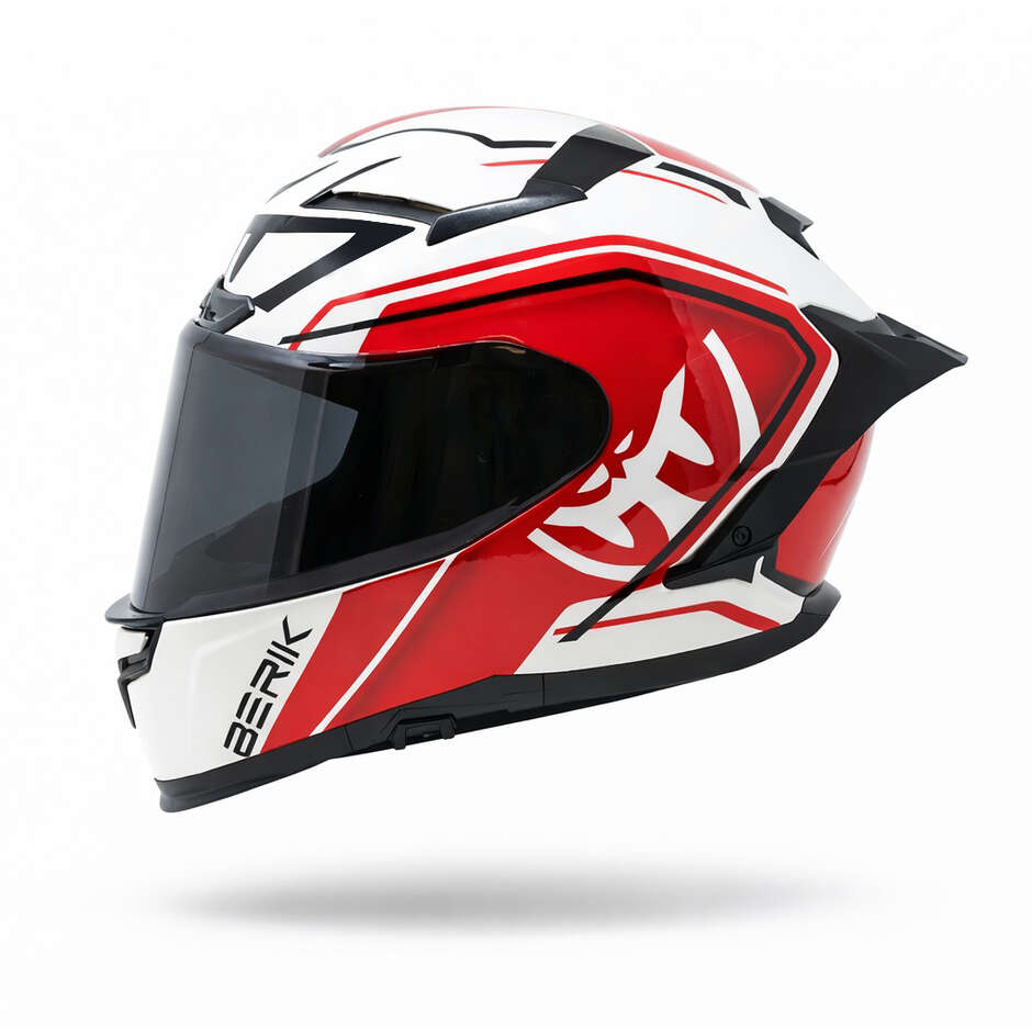 Berik FF871 Racing Integralhelm mit Doppelvisier, Schwarz/Rot