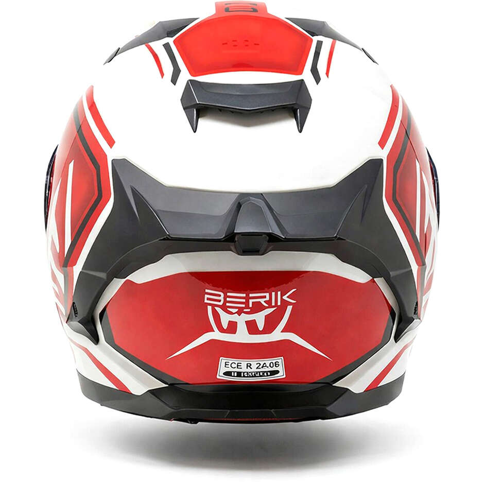 Berik FF871 Racing Integralhelm mit Doppelvisier, Schwarz/Rot