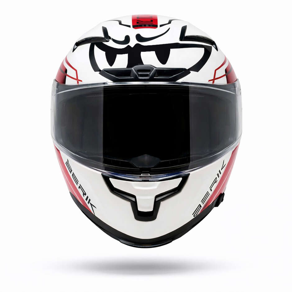 Berik FF871 Racing Integralhelm mit Doppelvisier, Schwarz/Rot
