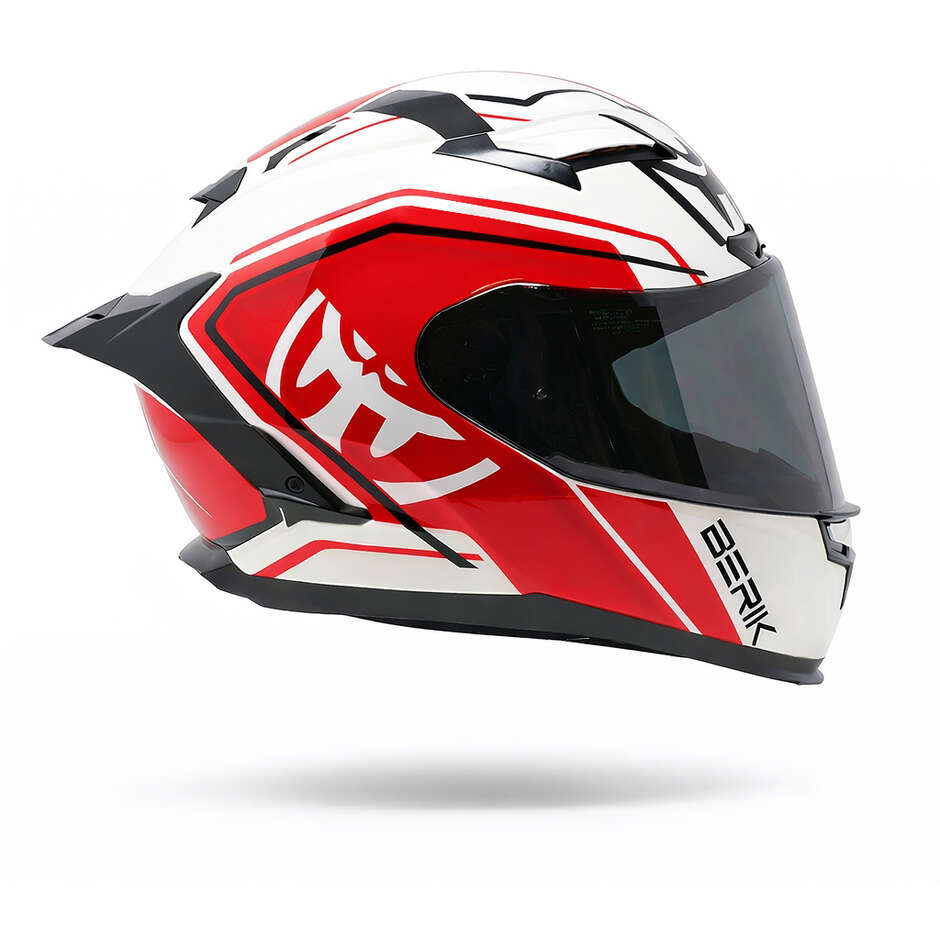 Berik FF871 Racing Integralhelm mit Doppelvisier, Schwarz/Rot