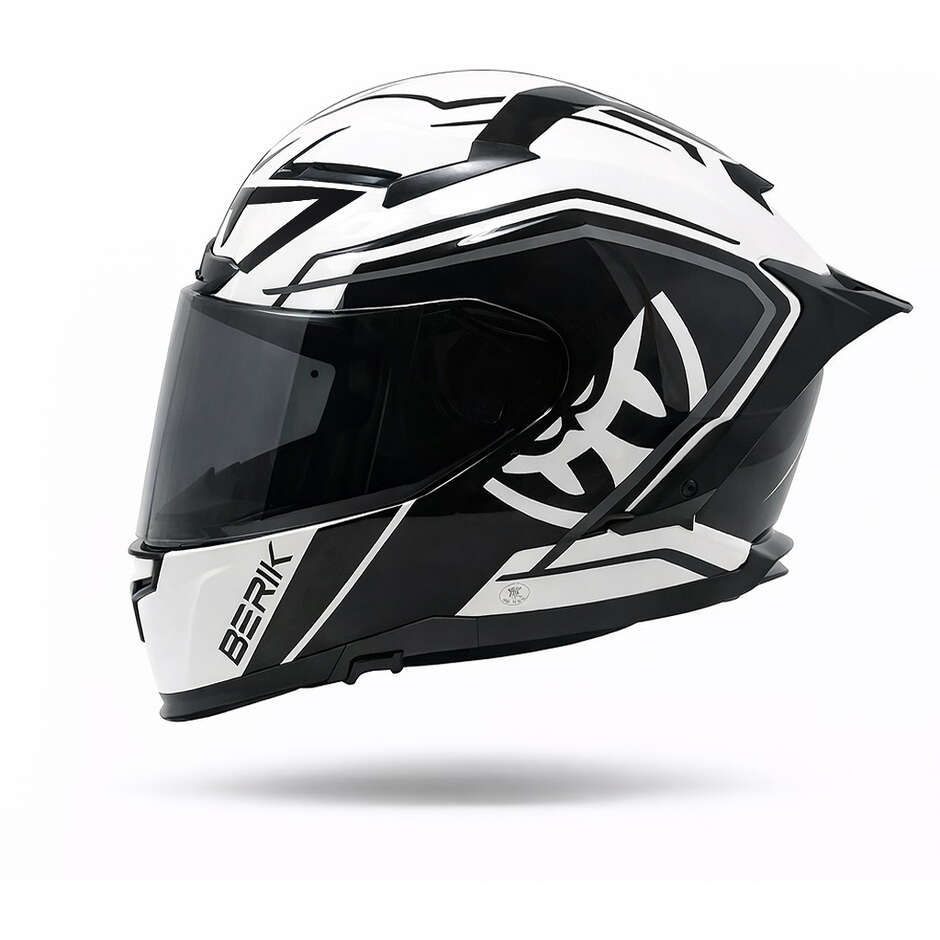 Berik FF871 Racing Integralhelm mit Doppelvisier, Schwarz/Weiß