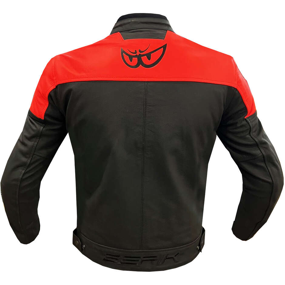 Berik LJ-221324-BK Leather Motorcycle Jacket Black Red