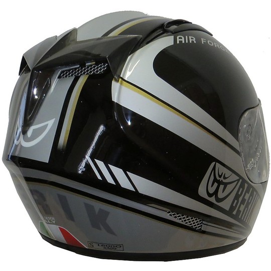 Berik Motorcycle Helmet Integral Fiber Model Air Force Black / Grey