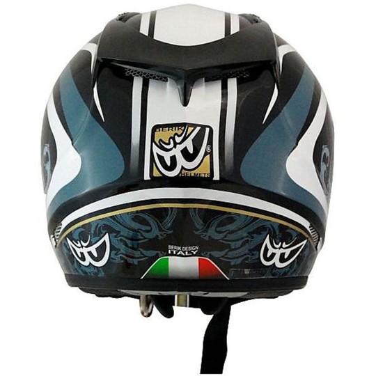 Berik Motorcycle Helmet Integral Fiber Model Power Color Black-Argeento