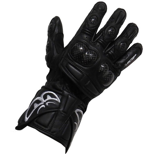 Berik Racing Motorrad-Handschuhe Schutz Leder mit Carbon Black 2703 SuperPro