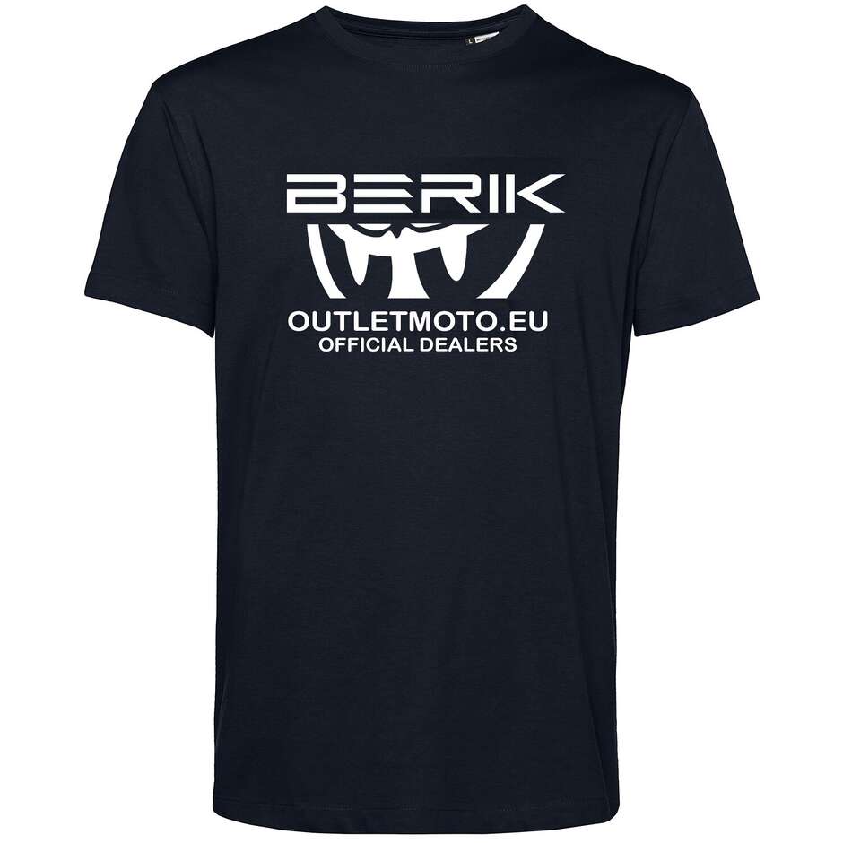 Berik Rundhals-T-Shirt Outletmoto 2 Berik-Logo in Schwarz und Weiß bedruckt