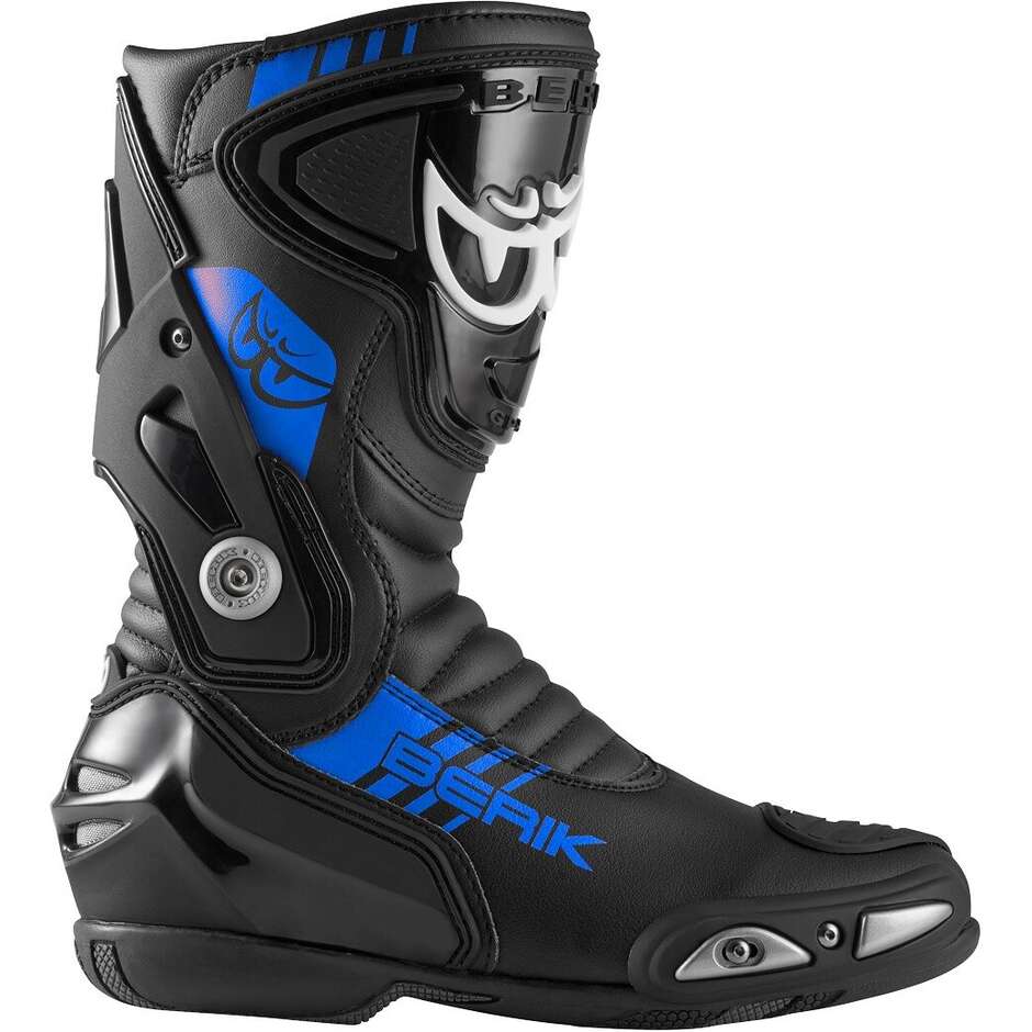 Berik SHAFT 3.0 1448-BK Schwarz Blu Racing Motorradstiefel