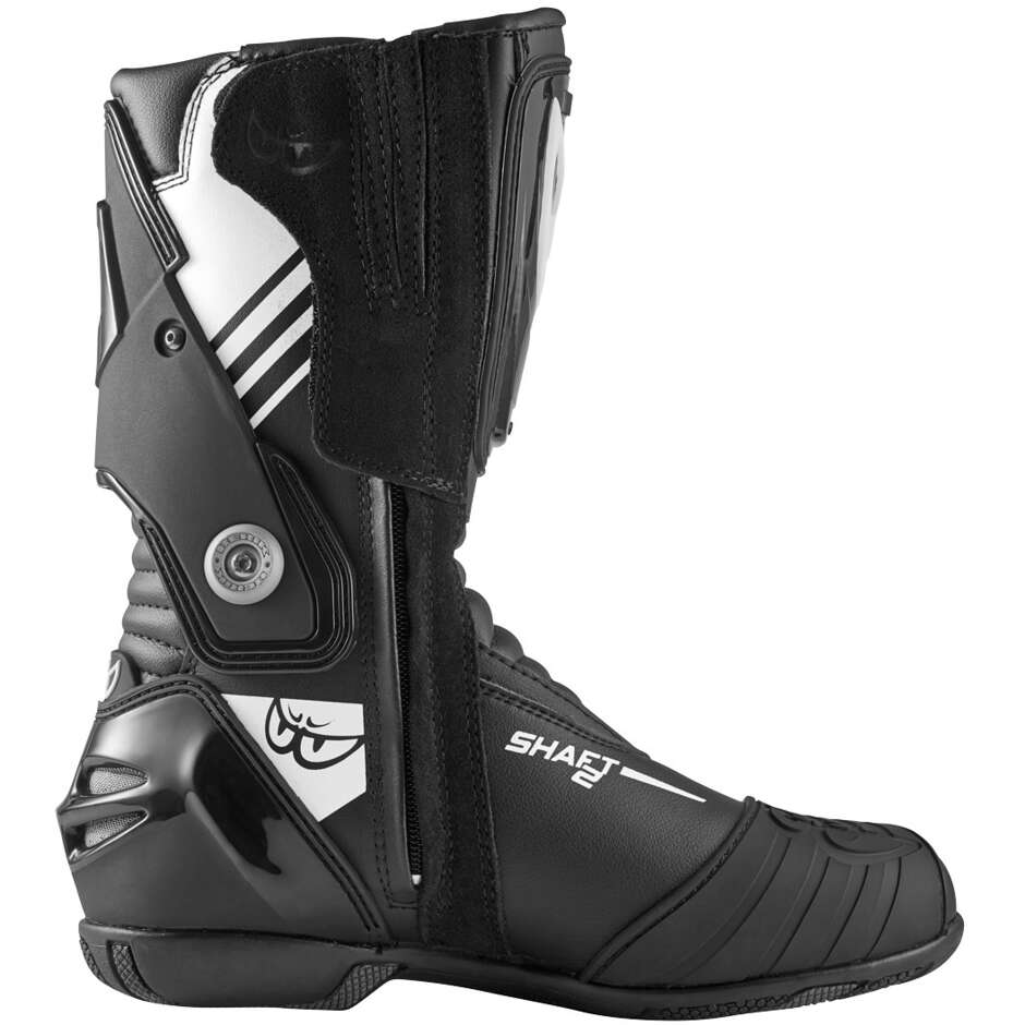 Berik SHAFT 3.0 1448-BK Schwarz Weiß Racing Motorradstiefel