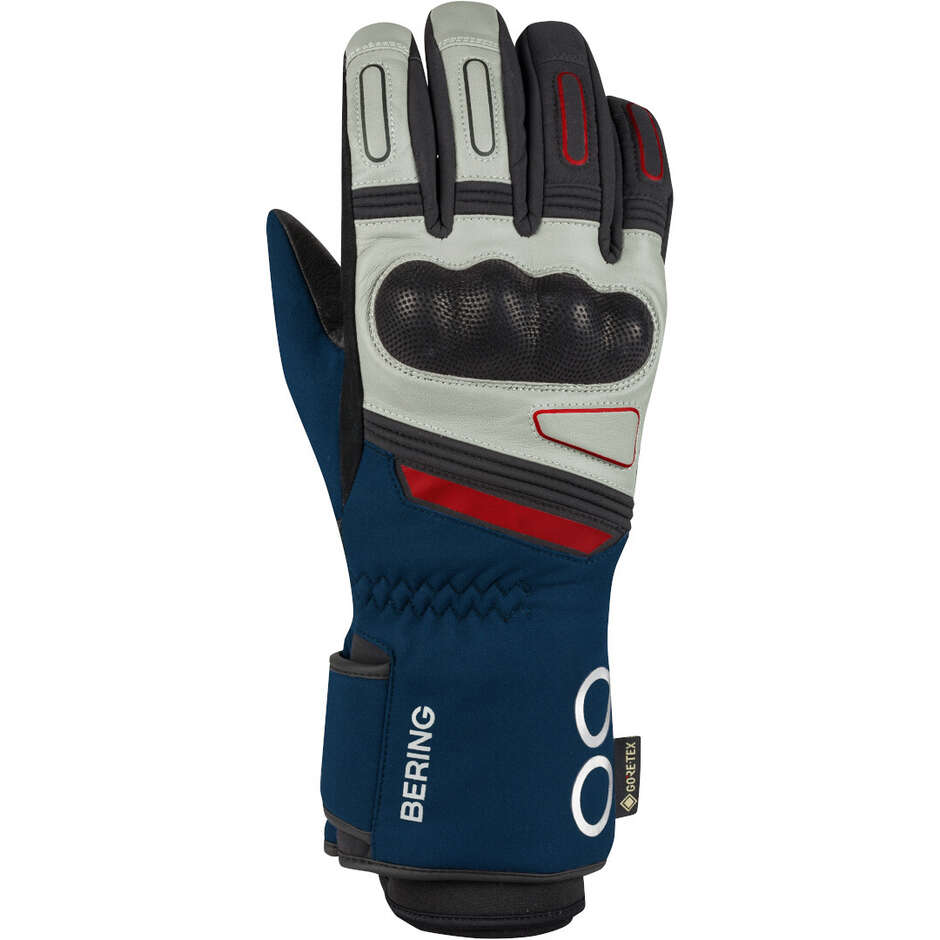 Bering AUSTRAL GTX Motorcycle Gloves Navy Grey Red