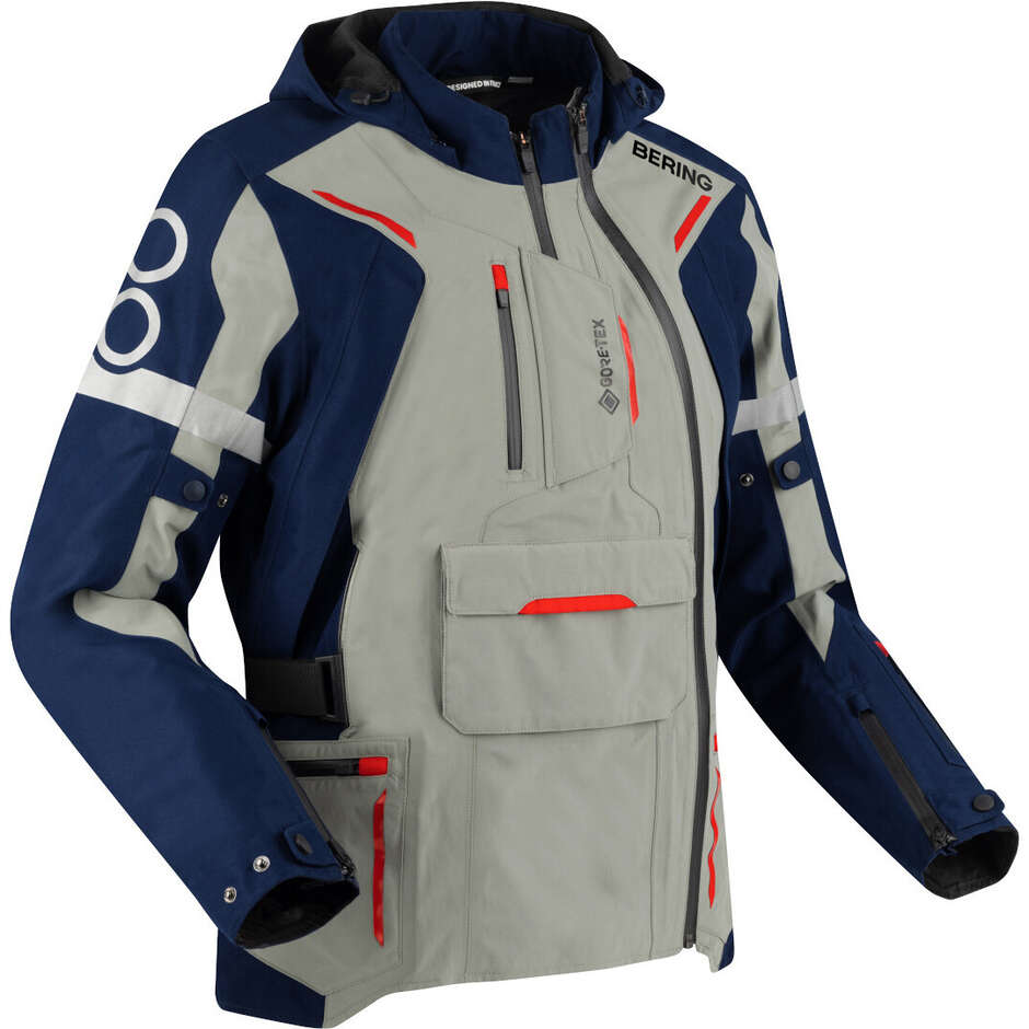 Bering AUSTRAL GTX Motorcycle Jacket Navy Grey Red Blue