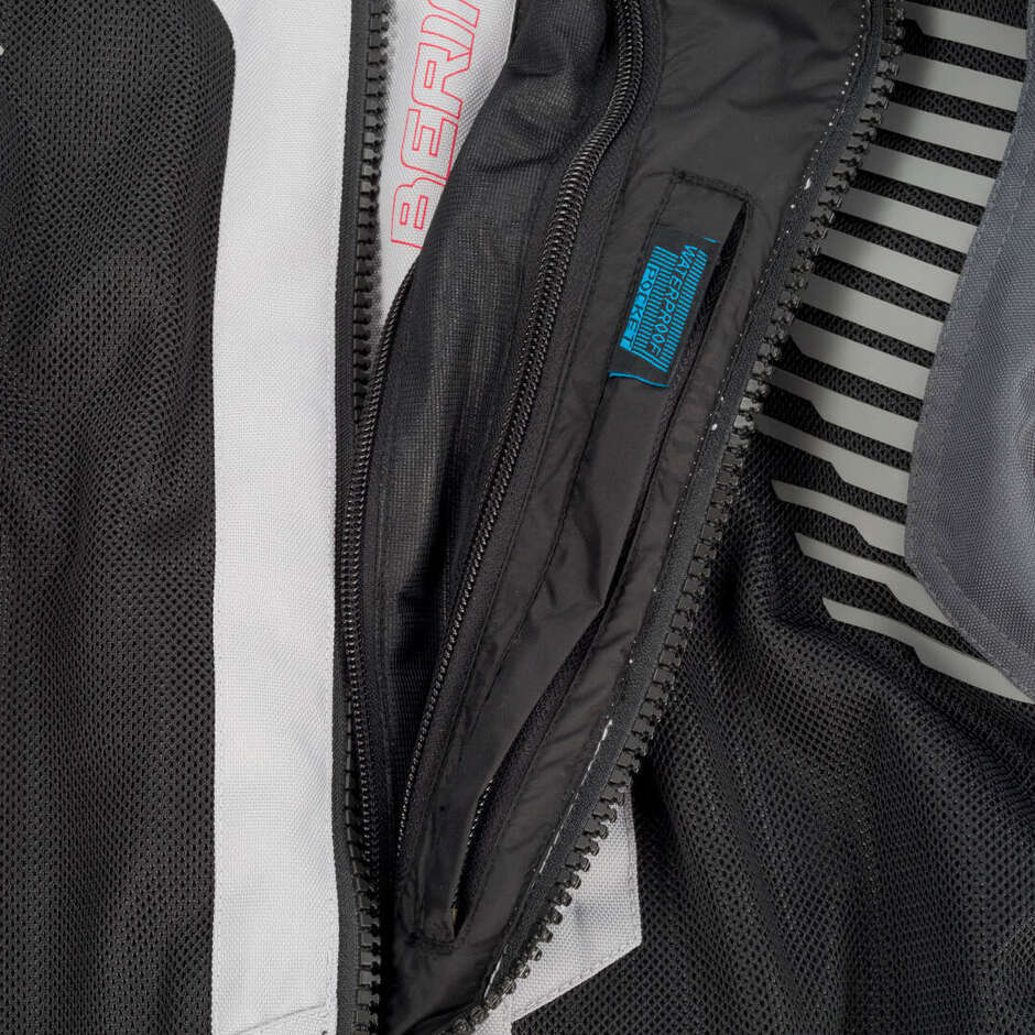 Bering BAKUNDU Motorcycle Jacket Grey Black Red