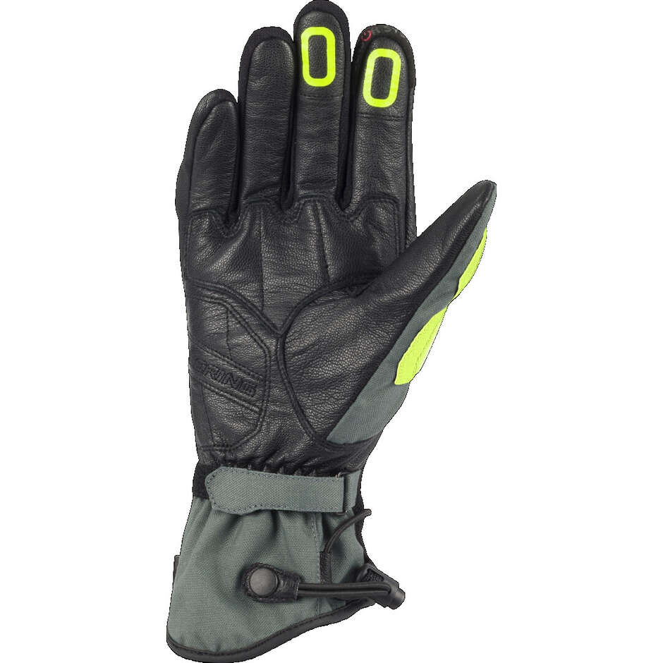 Bering BAKUNDU Motorradhandschuhe Schwarz Grau Blau Fluoreszierend