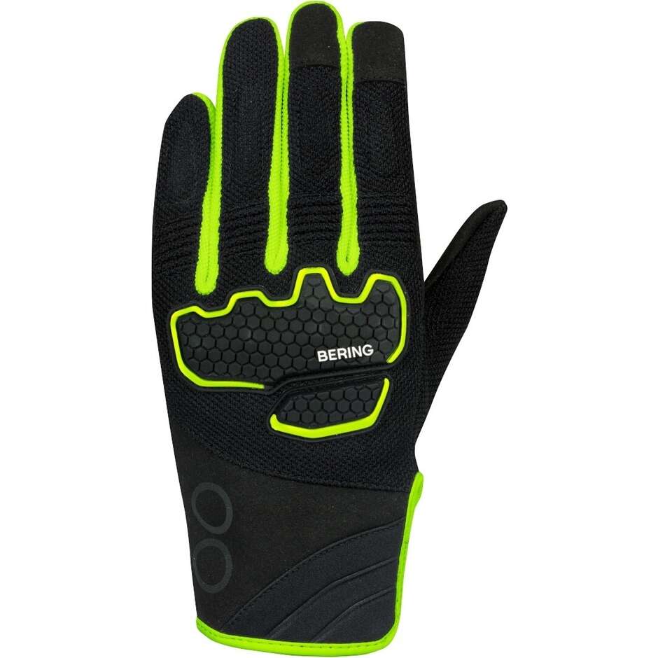 Bering BREEZE Motorcycle Gloves Black Fluorescent