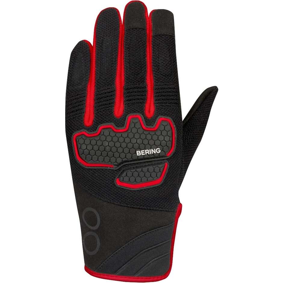 Bering BREEZE Motorcycle Gloves Black Red