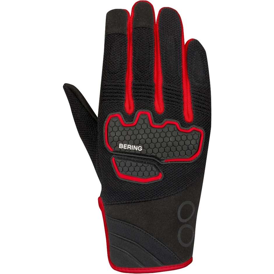 Bering BREEZE Motorcycle Gloves Black Red