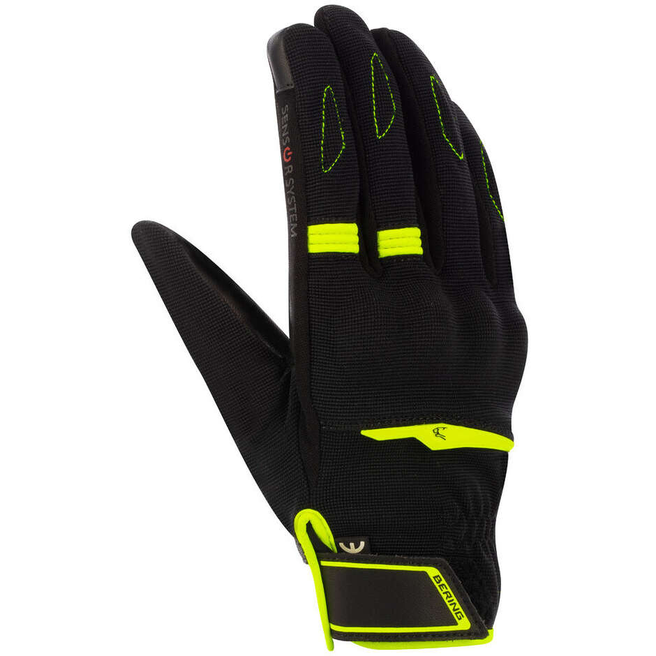 Bering FLETCHER EVO Motorradhandschuhe Schwarz Fluoreszierend