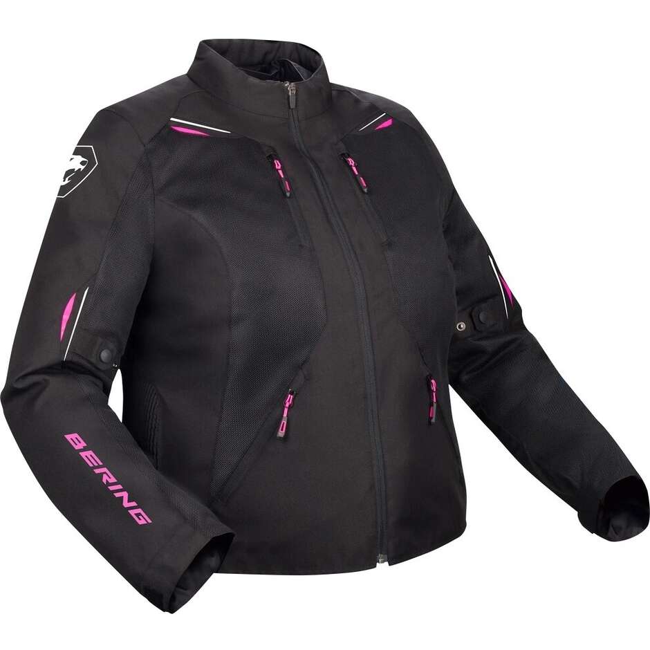 BERING LADY BRAZILIA Damen-Motorradjacke, Größe Queen, Schwarz/Fuchsia