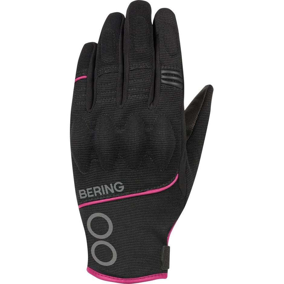 BERING LADY NASSAU Damen-Motorradhandschuhe Schwarz/Fuchsia