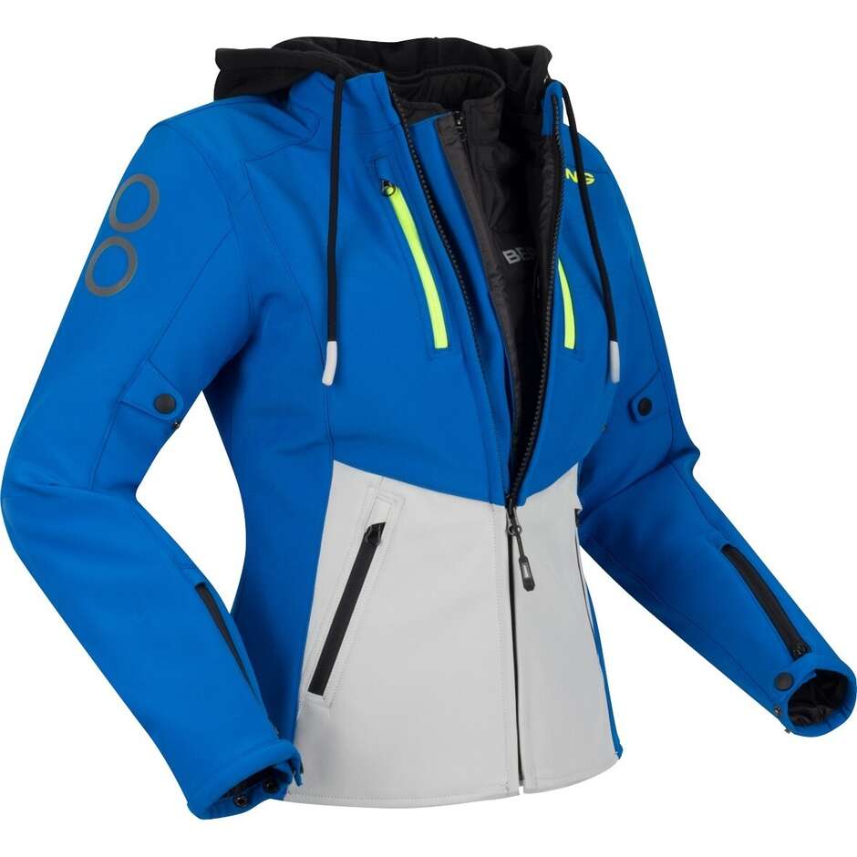 Bering LADY ROTOR Damen Motorradjacke Hellblau Grau