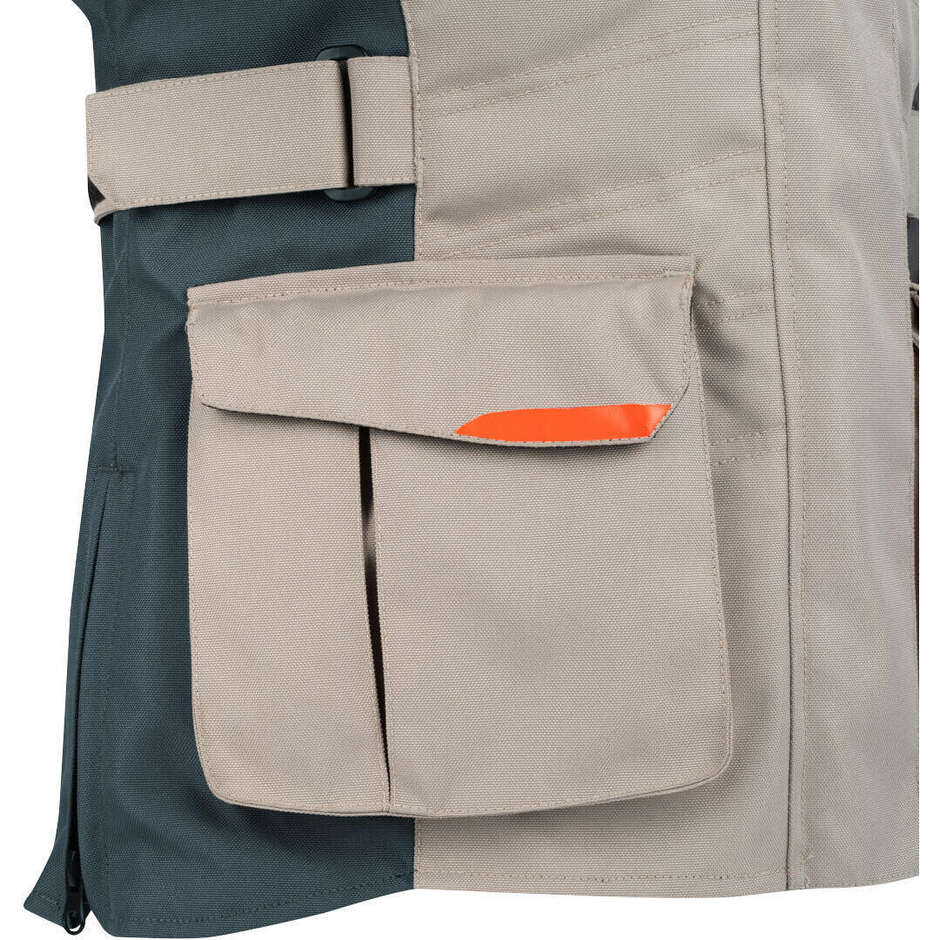 Bering LADY SIBERIA Women's Motorcycle Jacket Beige Grey Orange