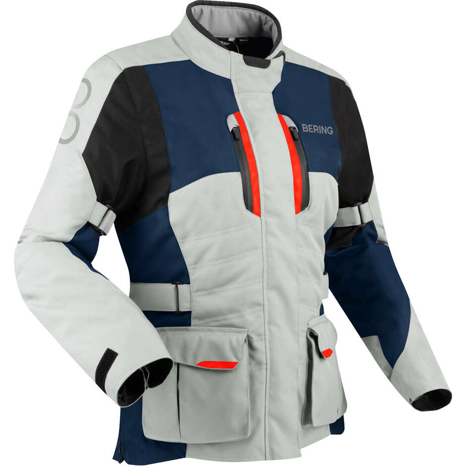 Bering LADY SIBERIA Women's Motorcycle Jacket Grey Blue Red