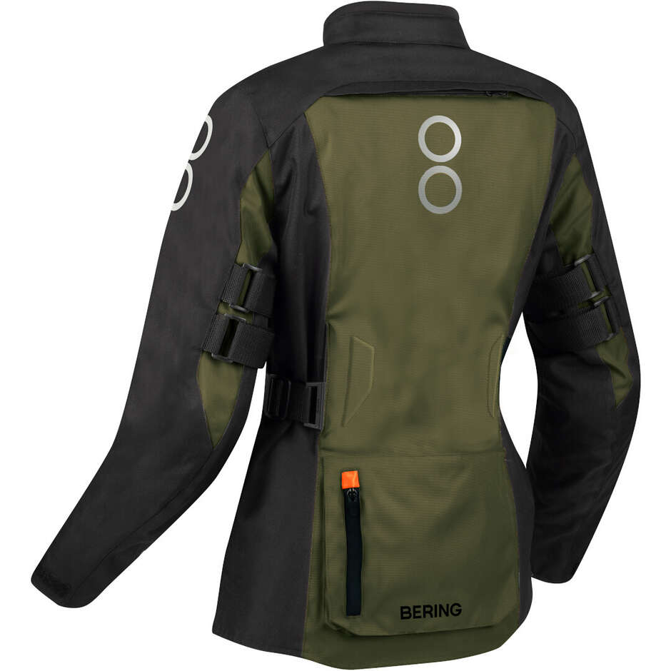 Bering LADY ZEPHYR Women's Motorcycle Jacket Black Khaki Orange