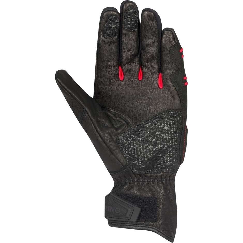 Bering PITTS Motorradhandschuhe Schwarz Rot