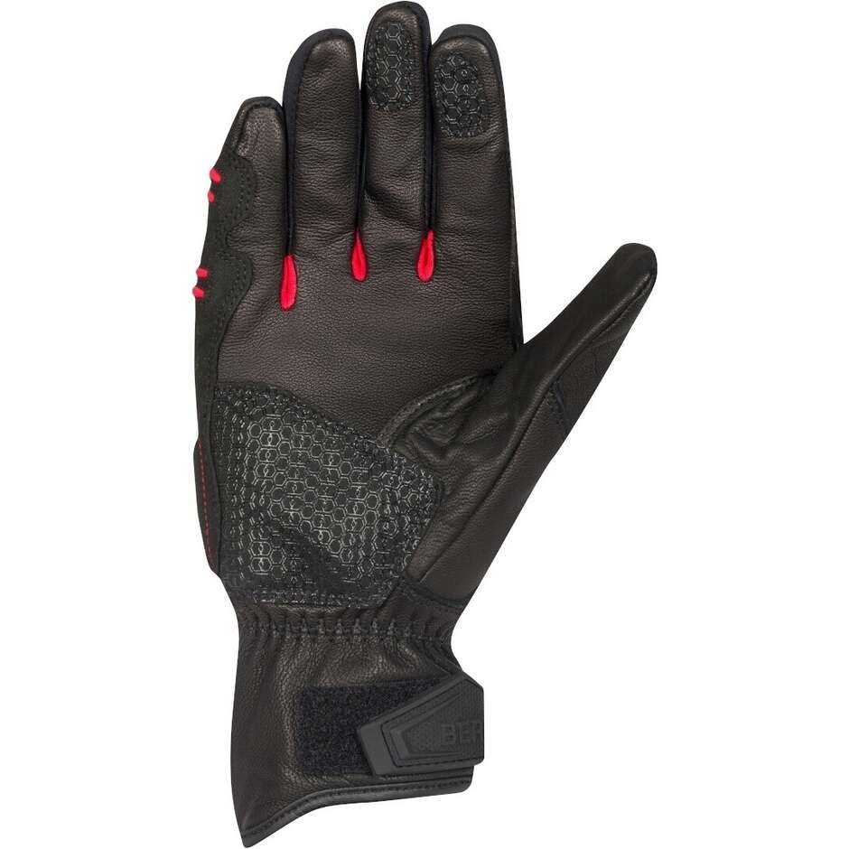 Bering PITTS Motorradhandschuhe Schwarz Rot